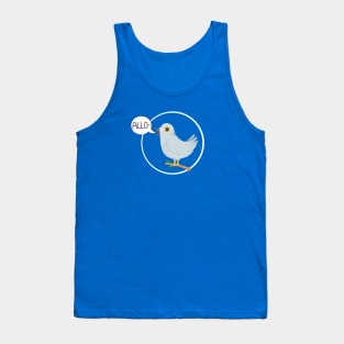 Cute Bird saying hello cartoon design Tank Top